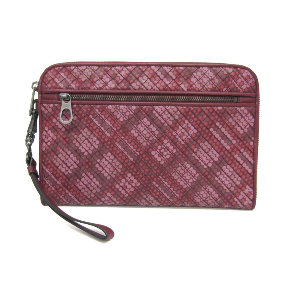 BOTTEGA VENETA Leather Intrecciato Clutch Bag